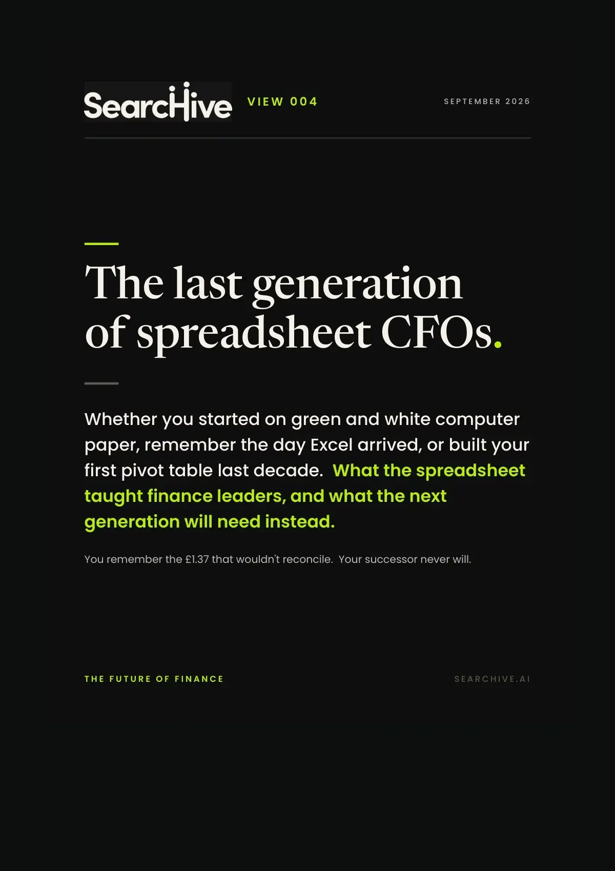 The Last Generation of Spreadsheet CFOs.